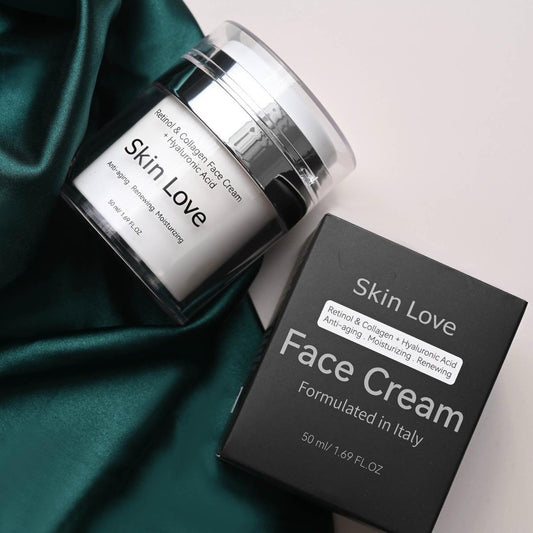 Skin Love Face Cream by, Hair Artists Oil Control Hyaluronic Acid Hydrating All Skin Types Sensitive Skin Dry Skin collagen retinol vitamin E  Moisturizers  Skincare facial moisturizer neck cream