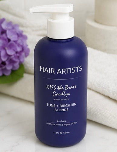 Hair Artists Purple Shampoo with- Citrus & Vanilla Scent for Toning Yellow & Brassy Tones, Brighter Blonde & Silver Gray Hair Salon Haircare