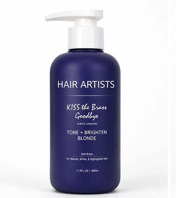 Hair Artists Purple Shampoo with- Citrus & Vanilla Scent for Toning Yellow & Brassy Tones, Brighter Blonde & Silver Gray Hair Salon Haircare
